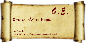 Oroszlán Emma névjegykártya